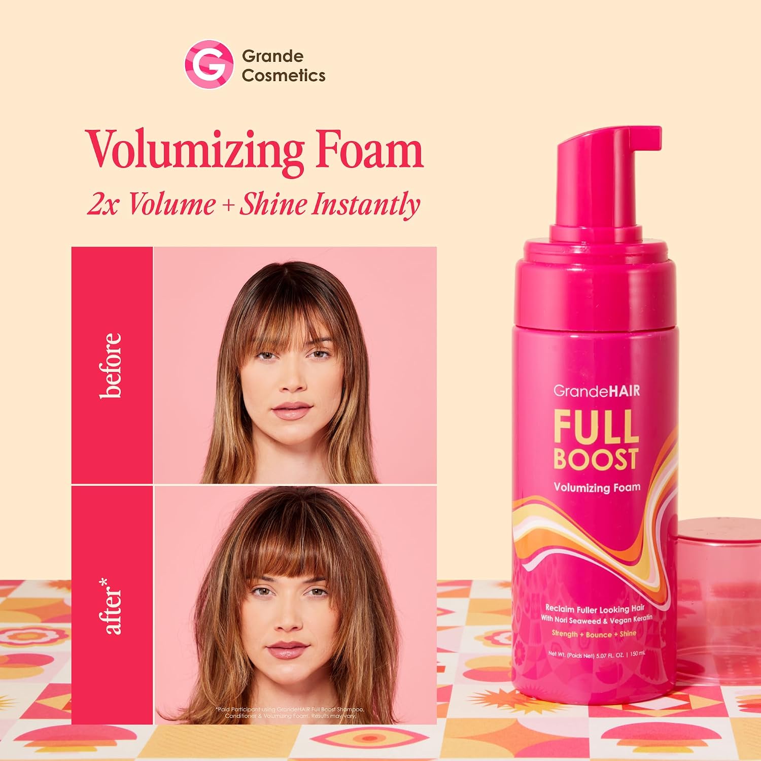 Grande Cosmetics® GrandeHAIR Full Boost Volumizing Hair Foam 5.07 oz
