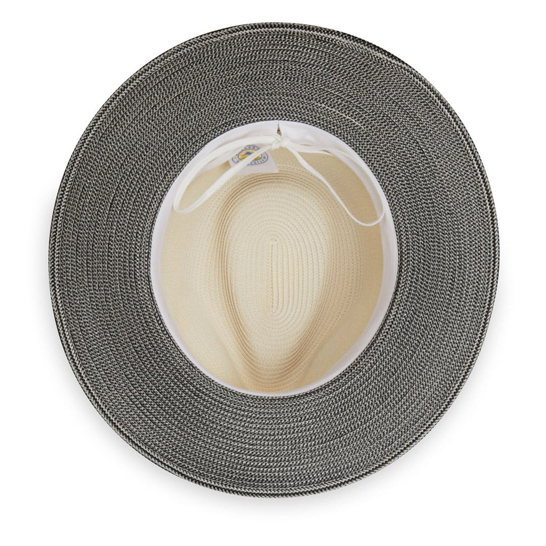 Wallaroo Hat Company® Women's Kristy Fedora - Ivory/Black  M (58cm)