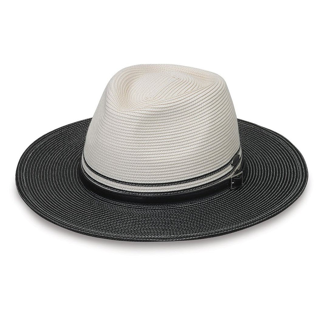 Wallaroo Hat Company® Women's Kristy Fedora - Ivory/Black  M (58cm)