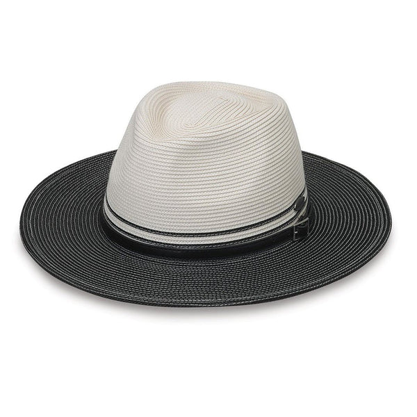 Wallaroo Hat Company® Women's Kristy Fedora - Ivory/Black  M (58cm)