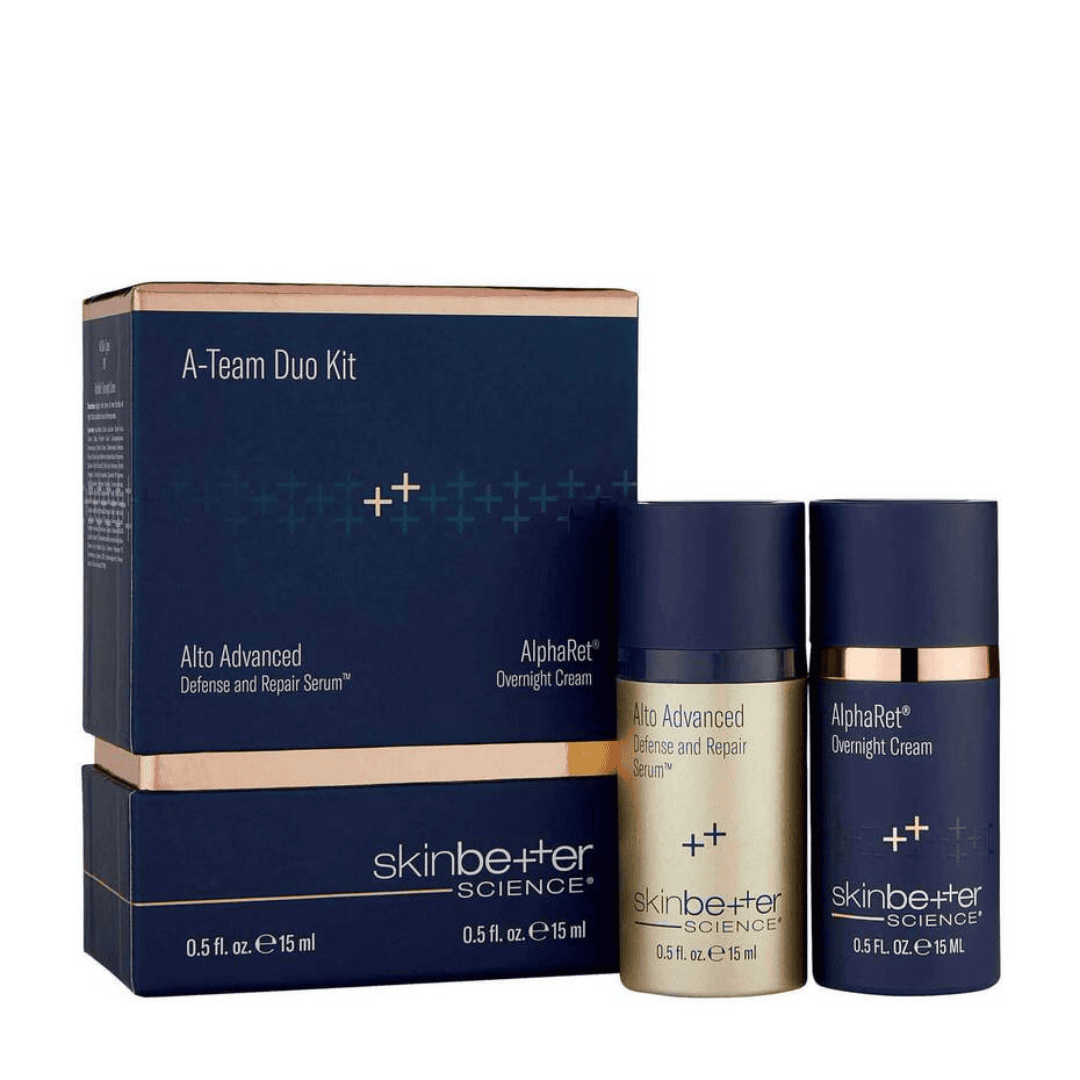 Skinbetter Science A-Team Duo Kit – Alto Advanced Defense and Repair Serum and AlphaRet Overnight Cream anti-aging skincare set