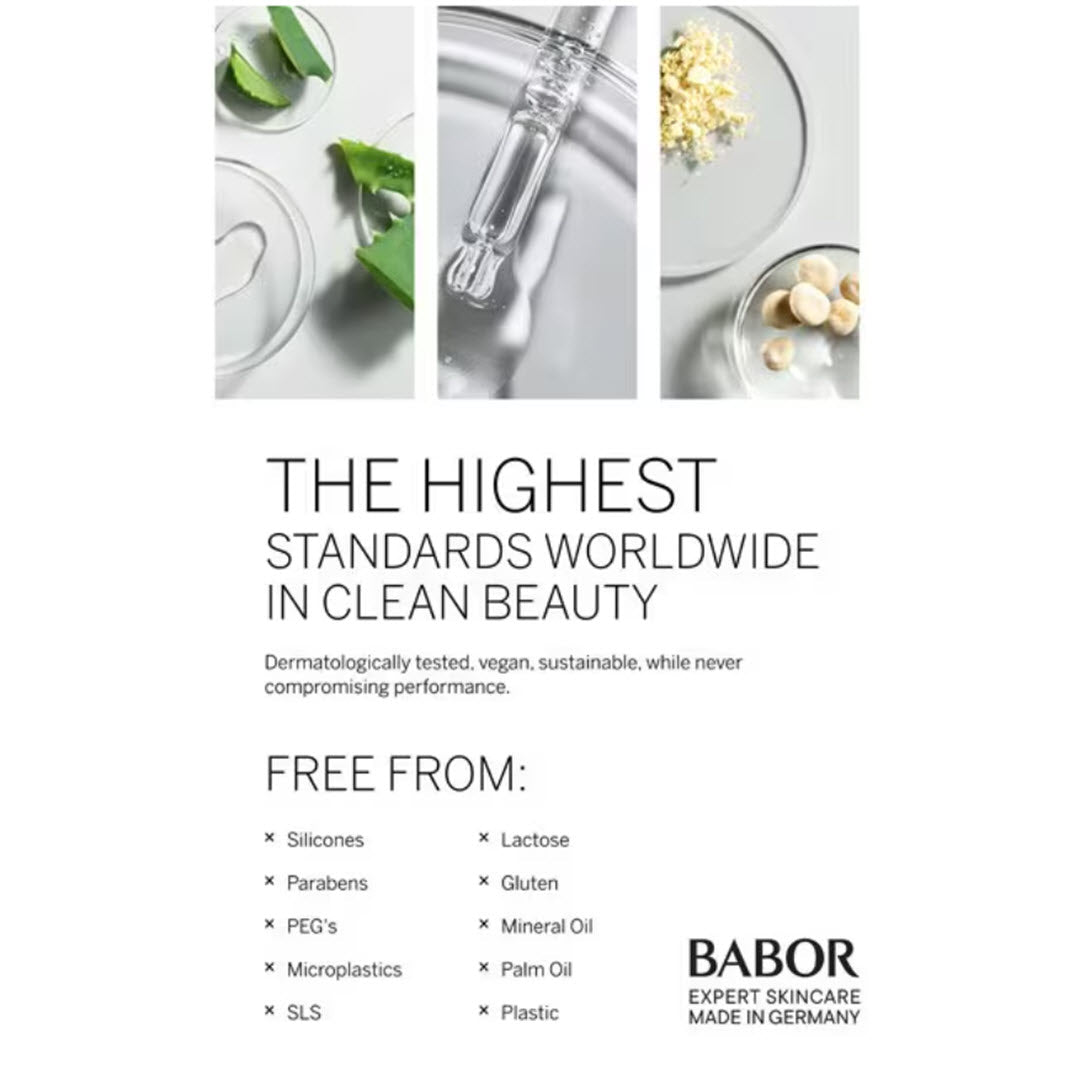 BABOR 3-PC Ampoule Concentrates Travel size clean beauty free from silicones parabens PEGs microplastics and SLS