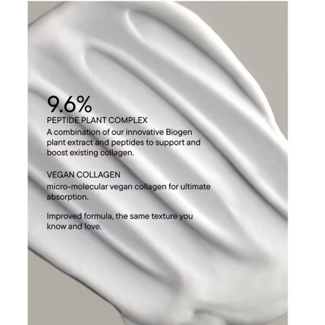 BABOR Collagen Peptide Booster Cream texture with 9.6 percent peptide plant complex and micro-molecular vegan collagen