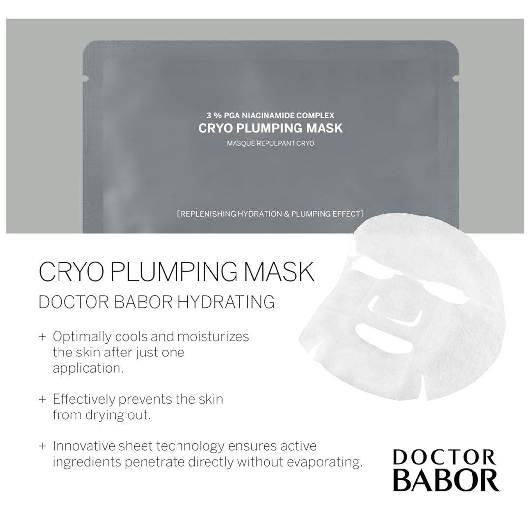 BABOR Cryo Plumping Mask sheet mask optimally cools and moisturizes skin and prevents dryness