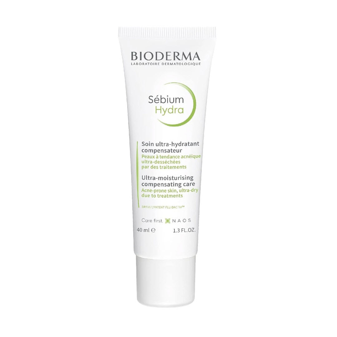 Bioderma Sebium Hydra 40ml tube, ultra-moisturising compensating care for acne-prone skin ultra-dry due to treatments