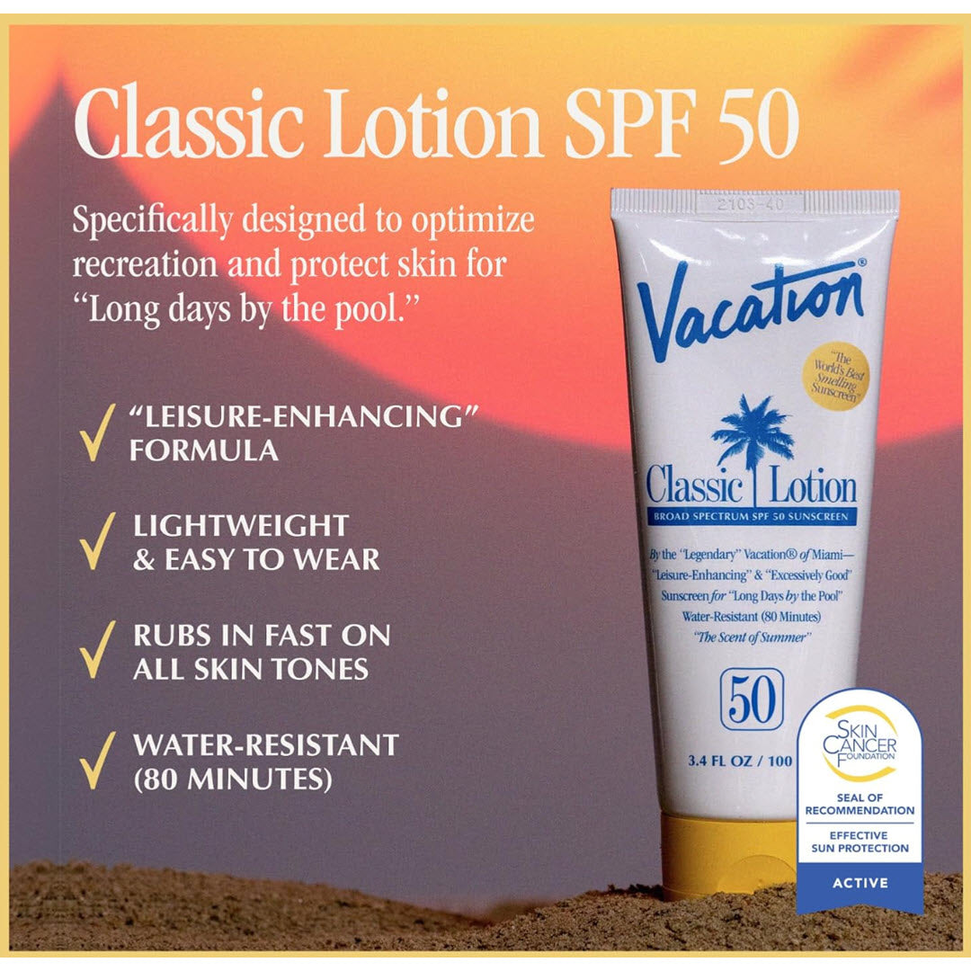 Vacation® Classic Lotion SPF 50 Sunscreen 3.4 oz