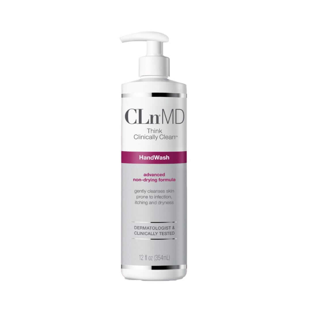 CLn HandWash 12 fl oz pump bottle, advanced non-drying formula that gently cleanses skin prone to infection, itching and dryness