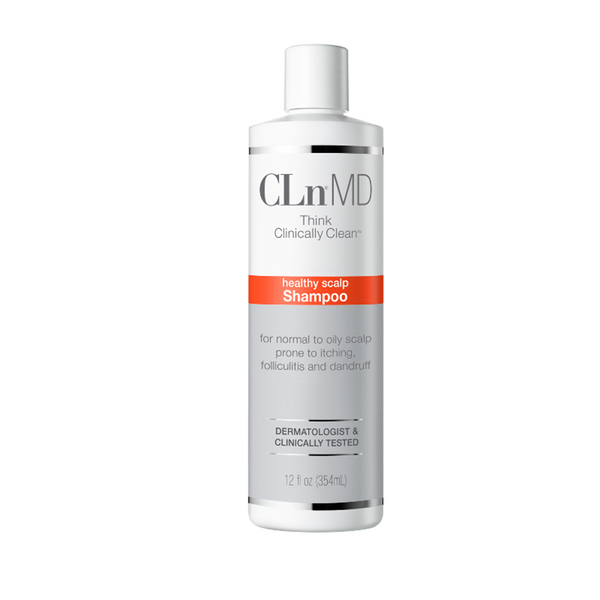 CLn Shampoo 12 fl oz bottle for healthy scalp, for normal to oily scalp prone to itching, folliculitis and dandruff