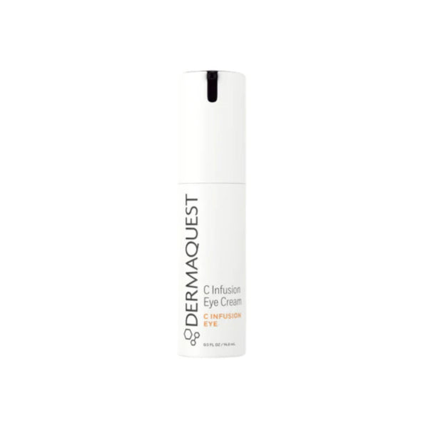 Dermaquest C Infusion Eye Cream 0.5 fl oz airless pump bottle shown against a white background