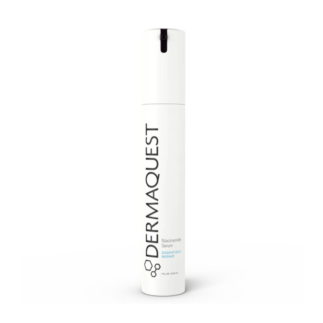 Dermaquest Niacinamide Serum 1 fl oz airless pump bottle shown against a white background