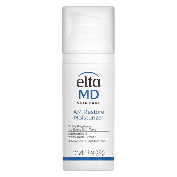 EltaMD AM Restore Moisturizer 1.7 oz – niacinamide and willow bark extract morning moisturizer in airless pump bottle that visibly brightens and evens skin tone for acne-prone and sensitive skin