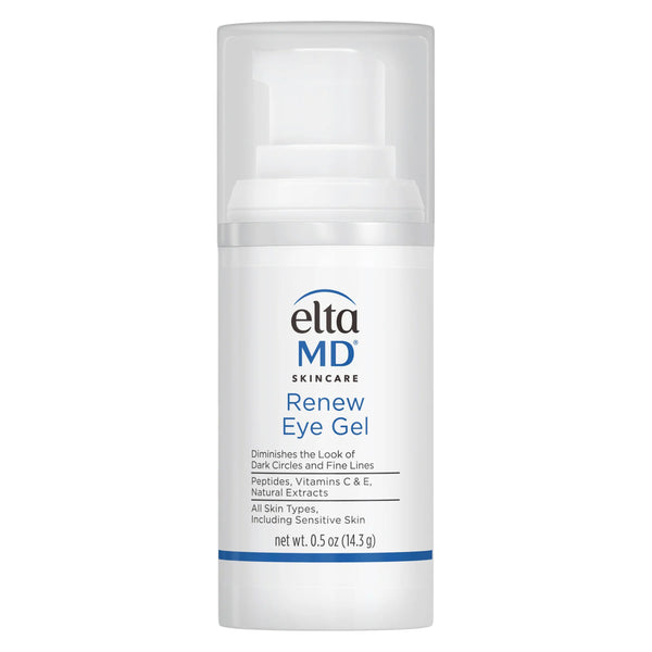 EltaMD Renew Eye Gel 0.5 fl oz – peptide and vitamin C eye gel in airless pump bottle that diminishes dark circles, fine lines, and puffiness for all skin types including sensitive