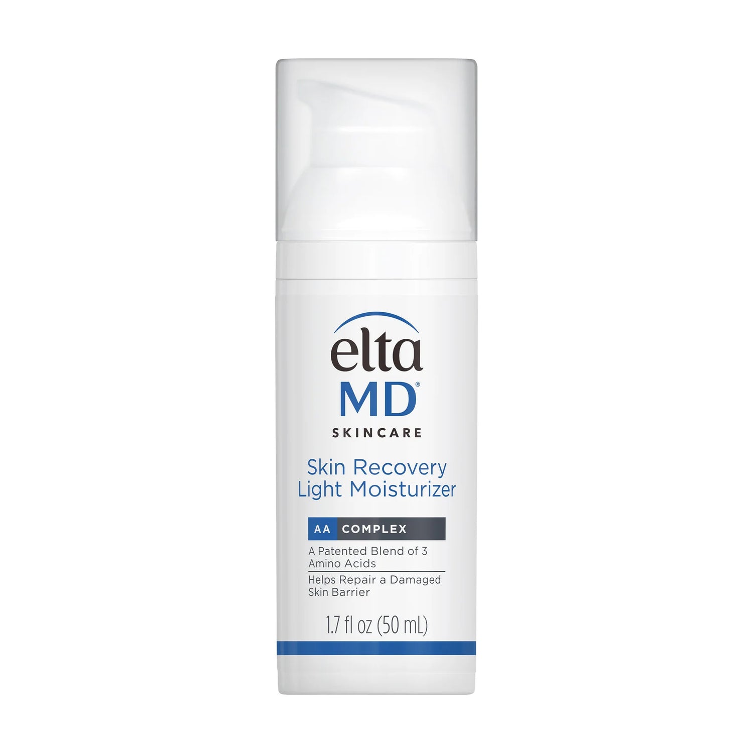 EltaMD Skin Recovery Light Moisturizer 1.7 oz airless pump with AA Complex amino acid blend to repair damaged skin barrier