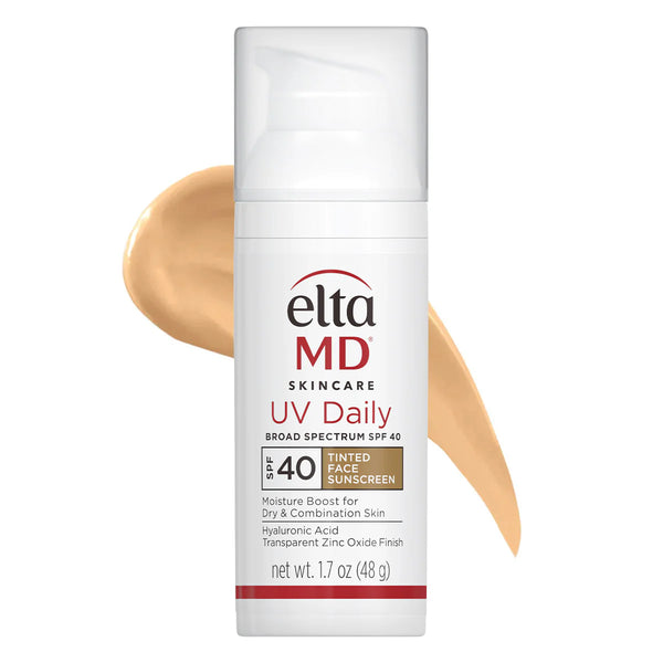 EltaMD UV Daily Tinted Broad-Spectrum SPF 40 Face Sunscreen 1.7 oz – hyaluronic acid and zinc oxide tinted sunscreen in white airless pump bottle with moisture boost for dry and combination skin