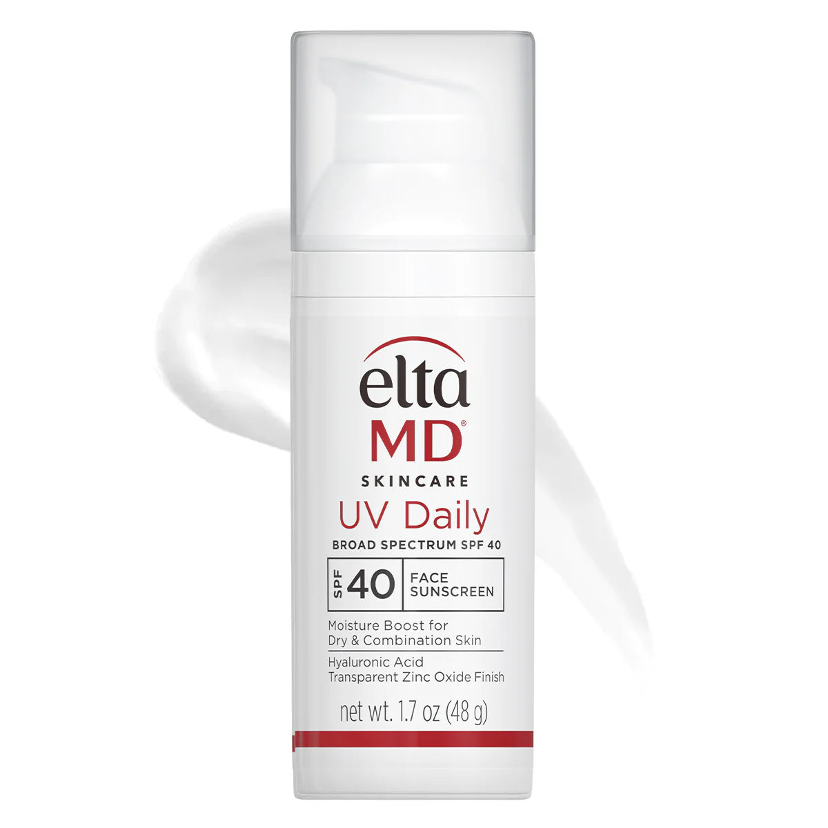 EltaMD UV Daily Broad-Spectrum SPF 40 Face Sunscreen 1.7 oz – hyaluronic acid and zinc oxide daily face sunscreen in white airless pump bottle with moisture boost for dry and combination skin