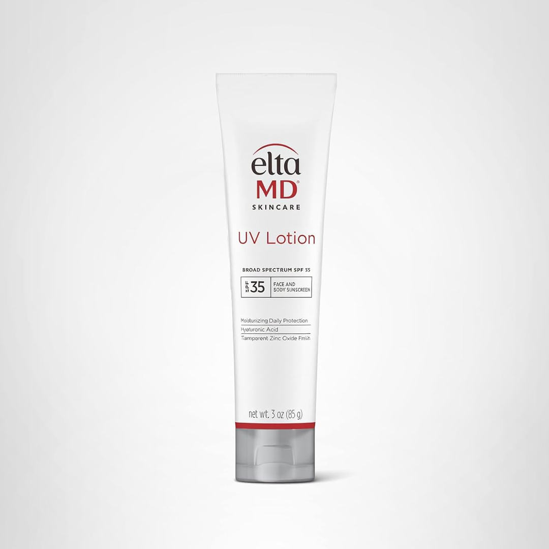 EltaMD UV Lotion Broad-Spectrum SPF 35 3 oz hydrating face and body sunscreen with hyaluronic acid and transparent zinc oxide finish