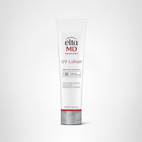 EltaMD UV Lotion Broad-Spectrum SPF 35 3 oz hydrating face and body sunscreen with hyaluronic acid and transparent zinc oxide finish