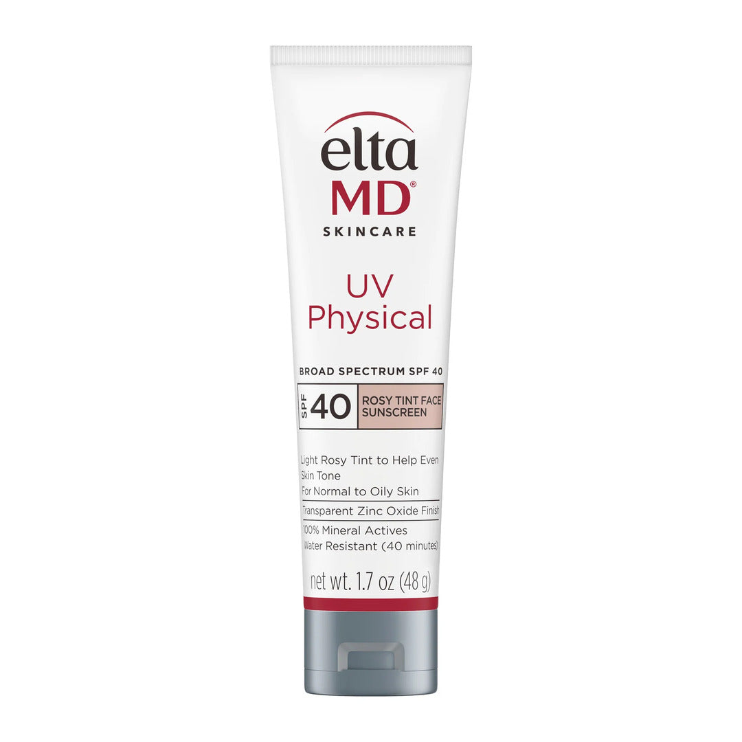 EltaMD UV Physical Broad-Spectrum SPF 40 Rosy Tint 1.7 oz – 100% mineral face sunscreen with light rosy tint to help even skin tone for normal to oily skin, water resistant 40 minutes