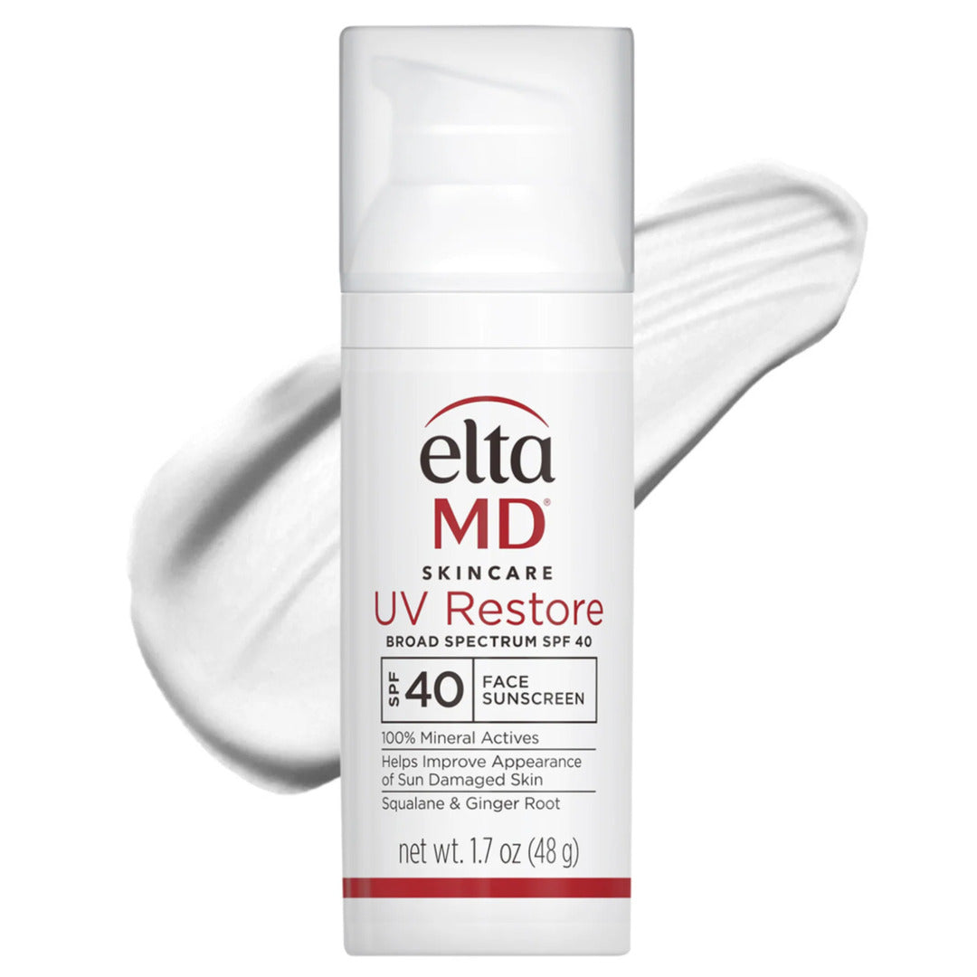EltaMD UV Restore Broad-Spectrum SPF 40 1.7 oz – 100% mineral face sunscreen with squalane and ginger root to improve appearance of sun damaged skin