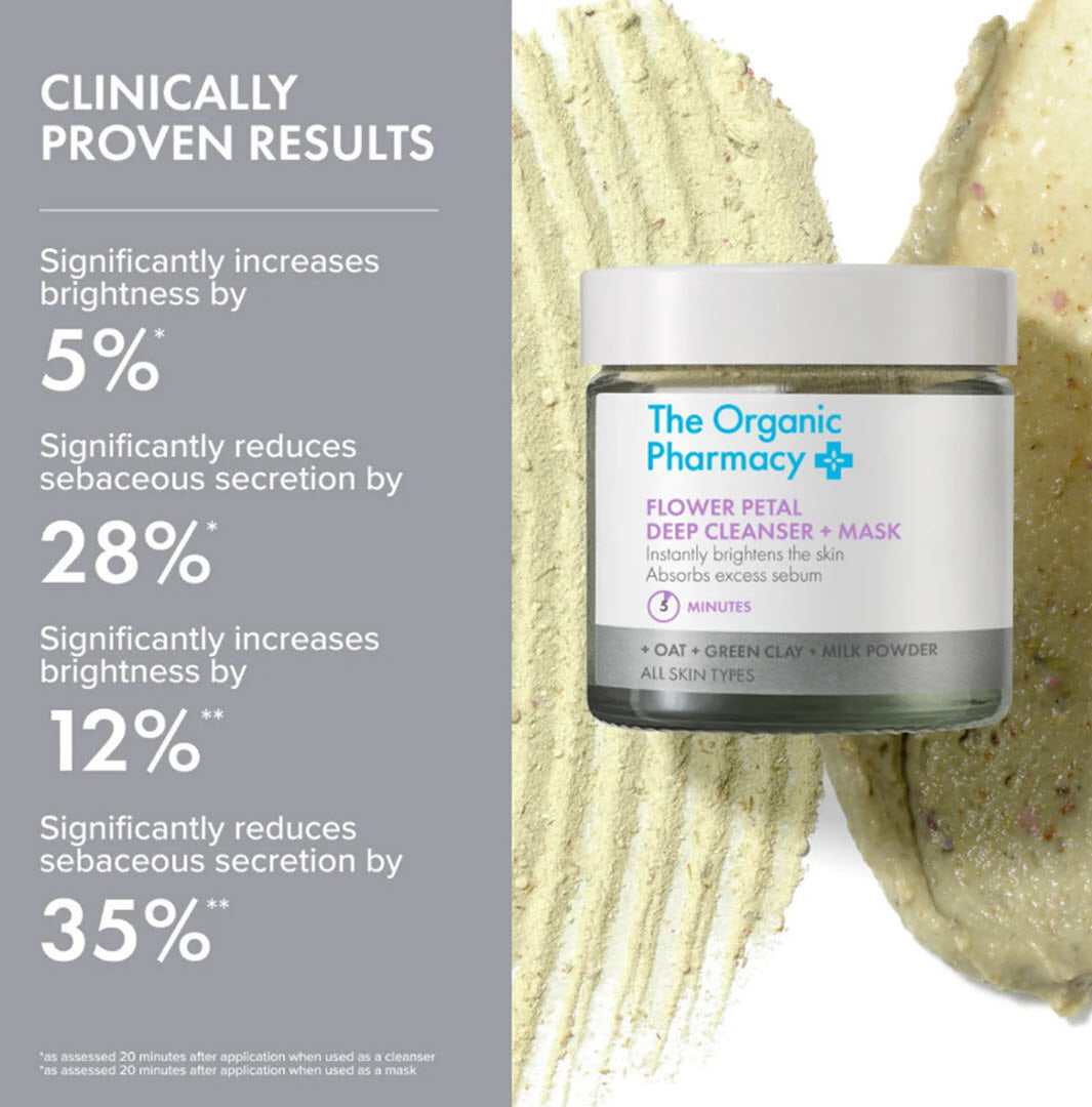 The Organic Pharmacy® Flower Petal Deep Cleanser & Clay Mask 40ml