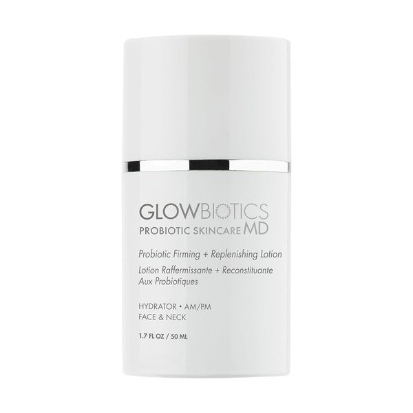 Glowbiotics MD Probiotic Firming + Replenishing Lotion bottle, 1.7 fl oz / 50ml