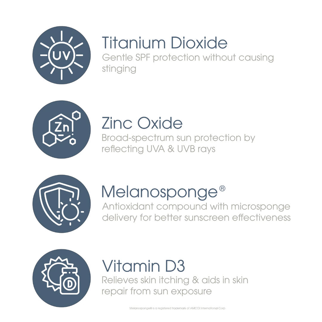 Glowbiotics Tinted Sunscreen SPF 30 key ingredients: titanium dioxide, zinc oxide, Melanosponge, and vitamin D3