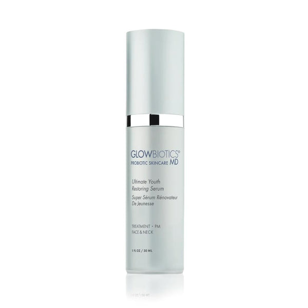 Glowbiotics MD Ultimate Youth Restoring Serum pump bottle, 1 fl oz / 30ml