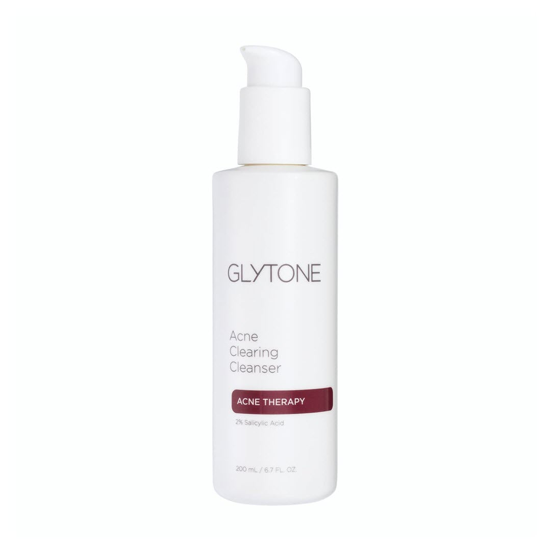 Glytone Acne Clearing Cleanser 200ml 6.7 oz acne therapy gel face cleanser with 2 percent salicylic acid for mild to moderate acne-prone skin