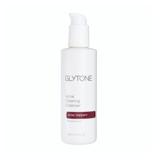 Glytone Acne Clearing Cleanser 200ml 6.7 oz acne therapy gel face cleanser with 2 percent salicylic acid for mild to moderate acne-prone skin