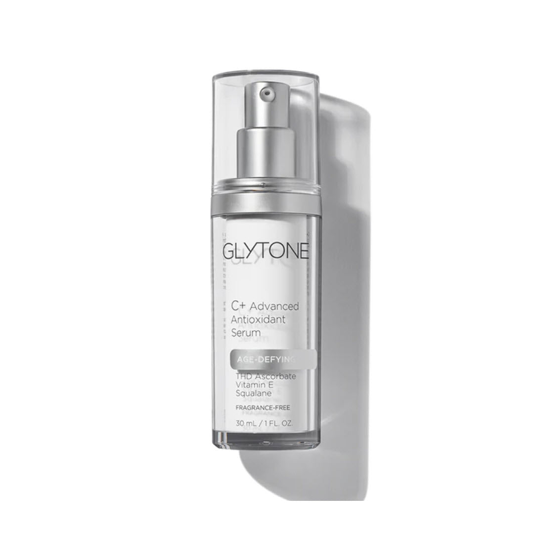 Glytone Age-Defying C+ Advanced Antioxidant Serum 30ml fragrance-free formula with THD ascorbate vitamin E and squalane