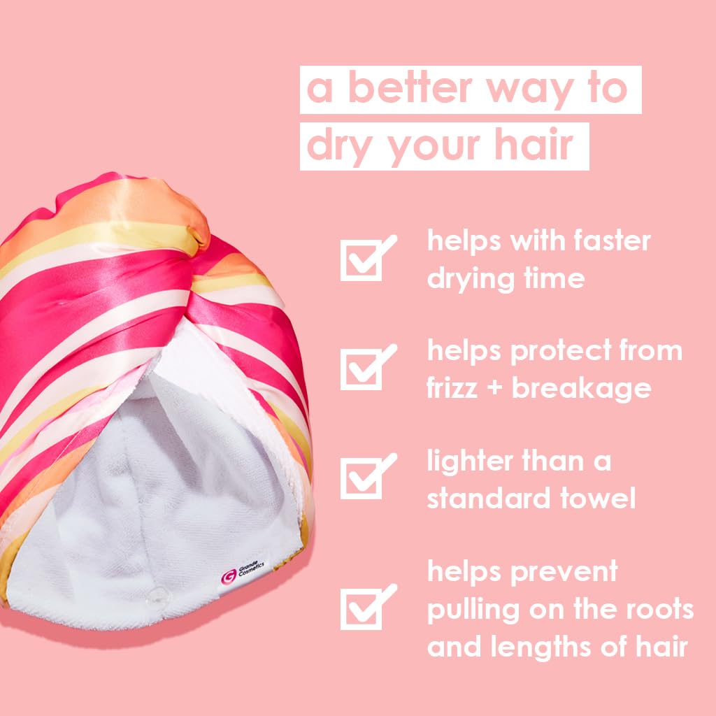 Grande Cosmetics® GrandeHAIR Reversible Microfiber & Satin Twist Towel