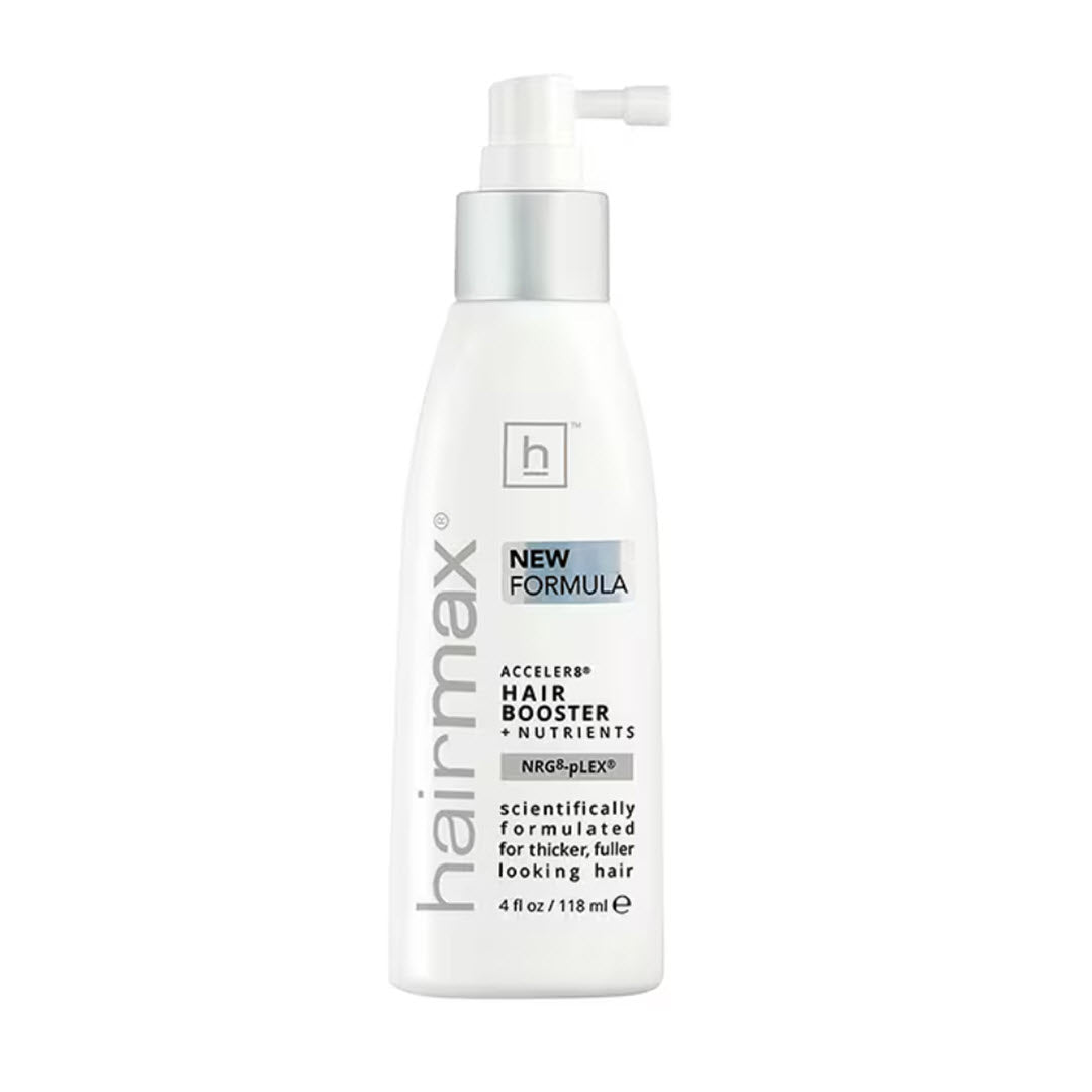 HairMax Acceler8 Hair Booster + Nutrients 4 fl oz white spray bottle new formula NRG8-pLEX