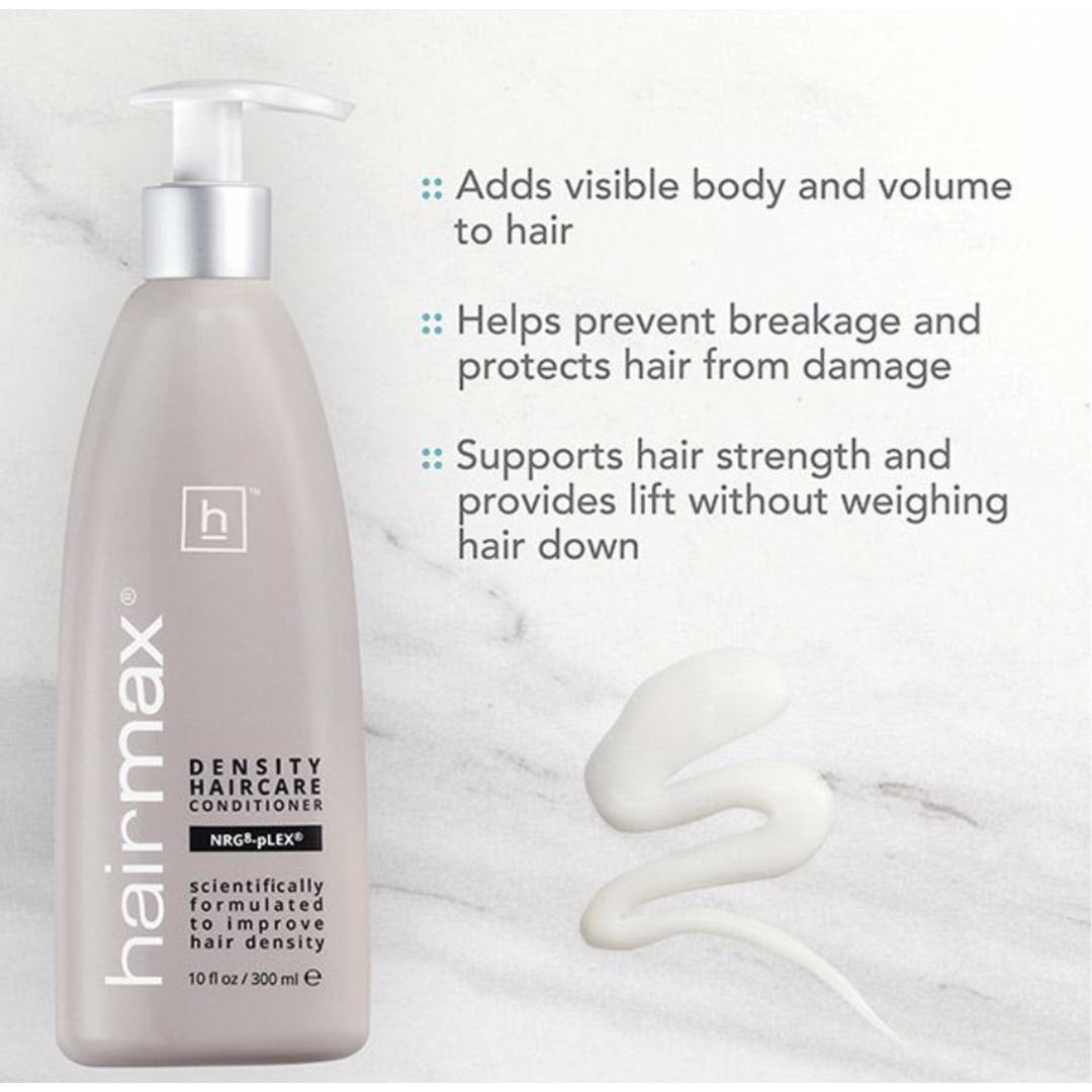 HairMax Density Haircare Conditioner bottle with benefits adds body and volume helps prevent breakage and supports hair strength