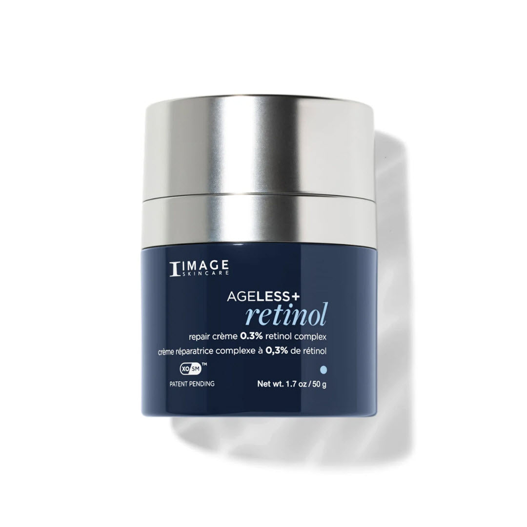 IMAGE Skincare AGELESS+ Retinol Repair Creme 0.3% Retinol Complex jar shown against a white background, 1.7 oz