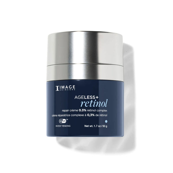 IMAGE Skincare AGELESS+ Retinol Repair Creme 0.3% Retinol Complex jar shown against a white background, 1.7 oz