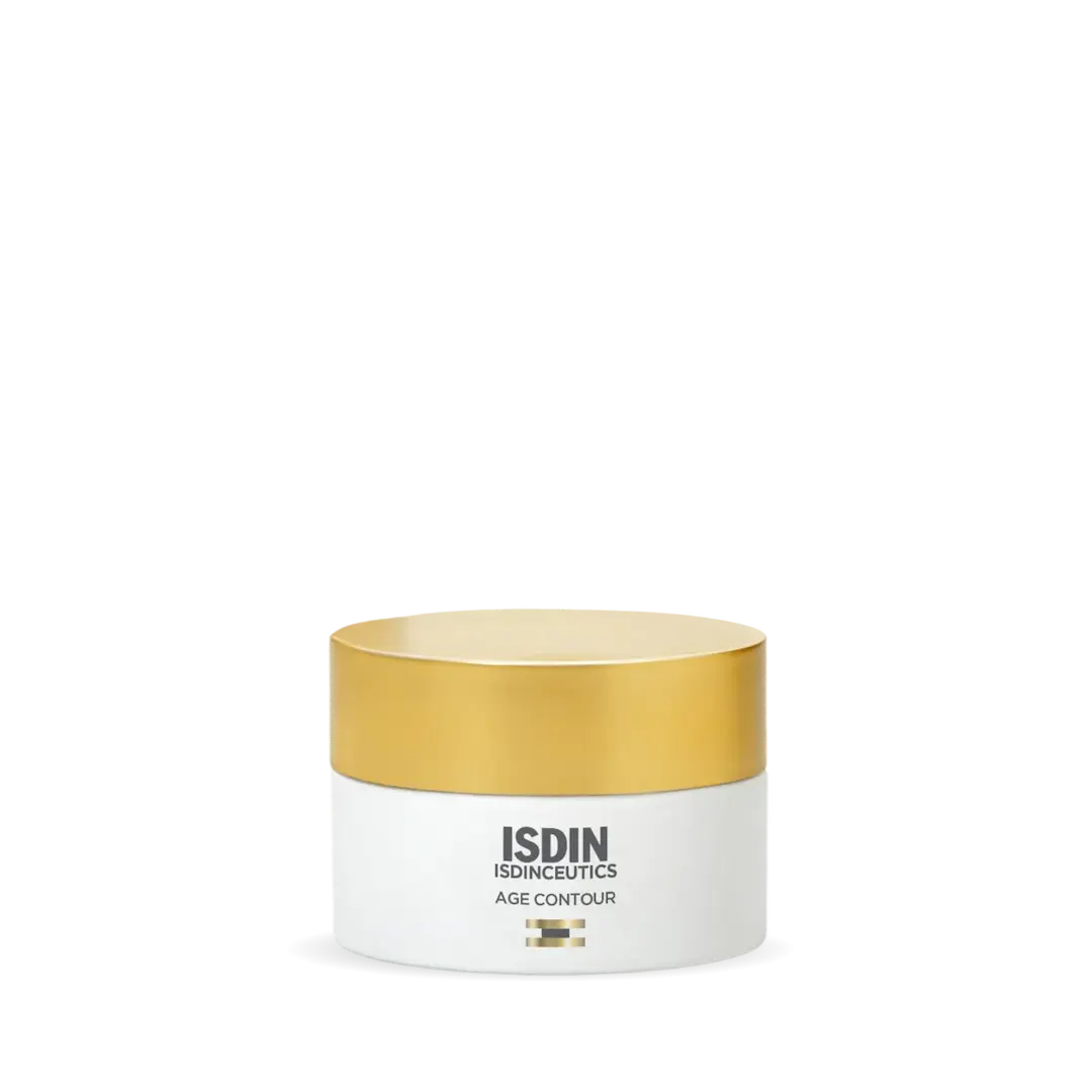 ISDIN AGE Contour 1.81oz jar with gold lid and white base