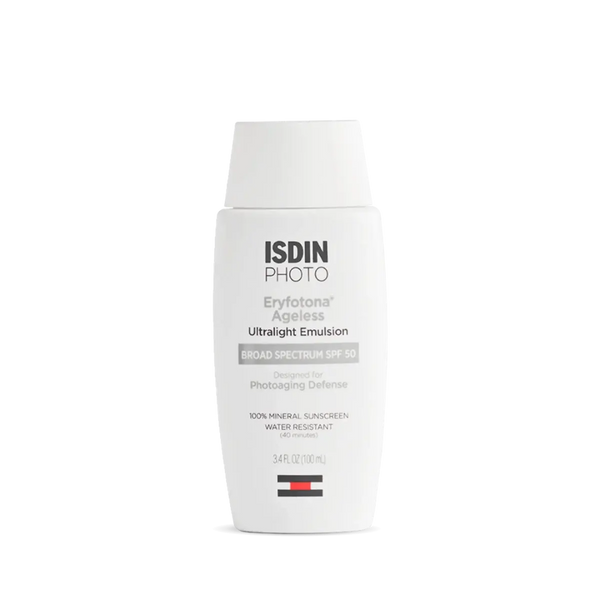 ISDIN Photo Eryfotona Ageless Ultralight Emulsion Broad Spectrum SPF 50 3.4oz bottle