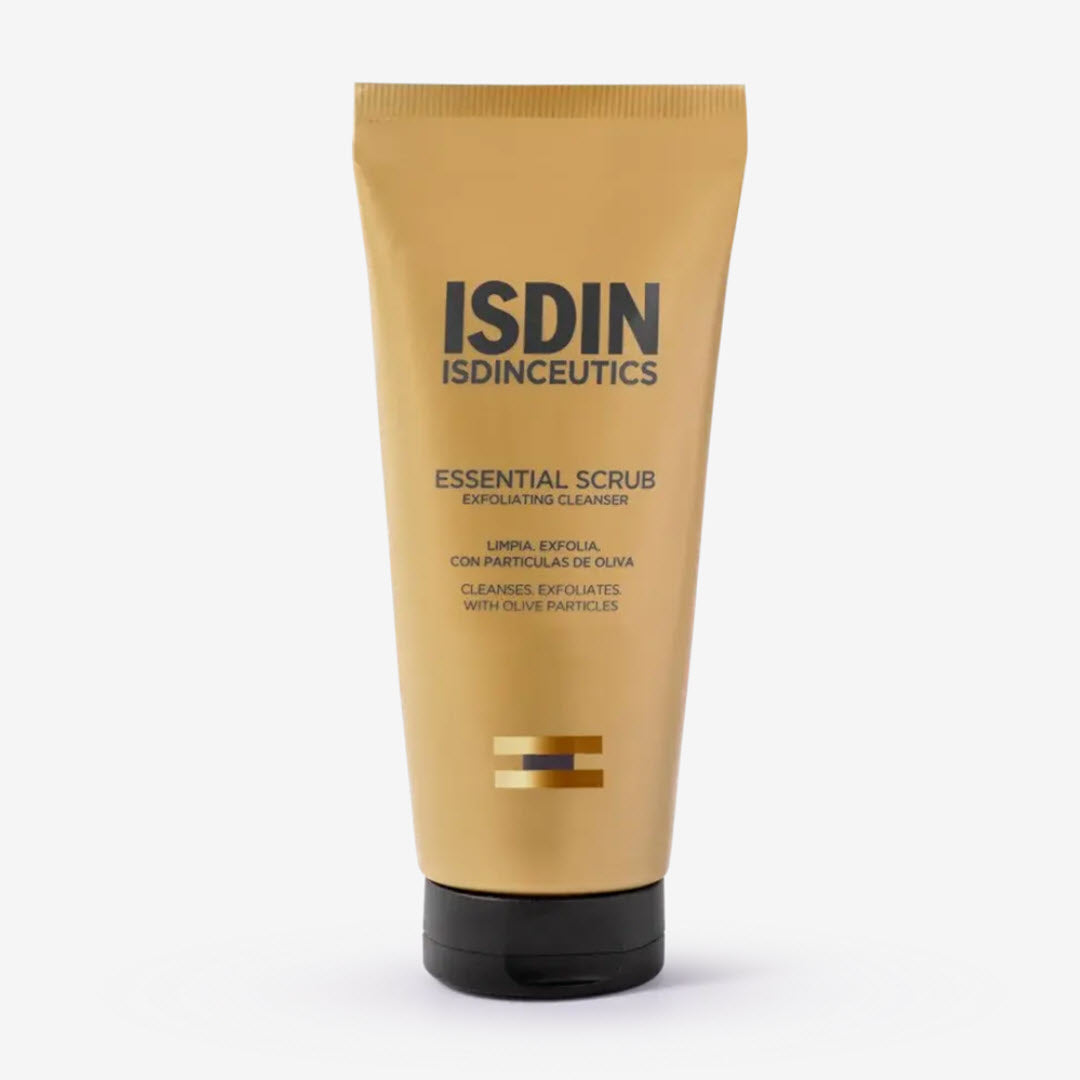 ISDIN Essential Scrub Exfoliating Cleanser 100g gold tube with black cap