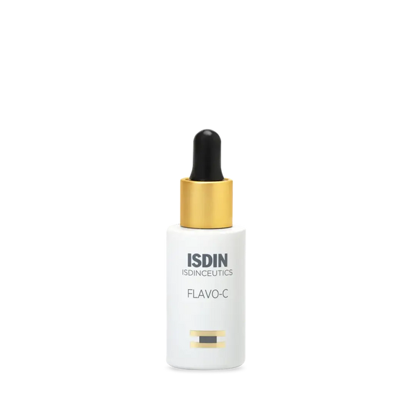 ISDIN Flavo-C 30mL dropper bottle with gold cap and black dropper tip