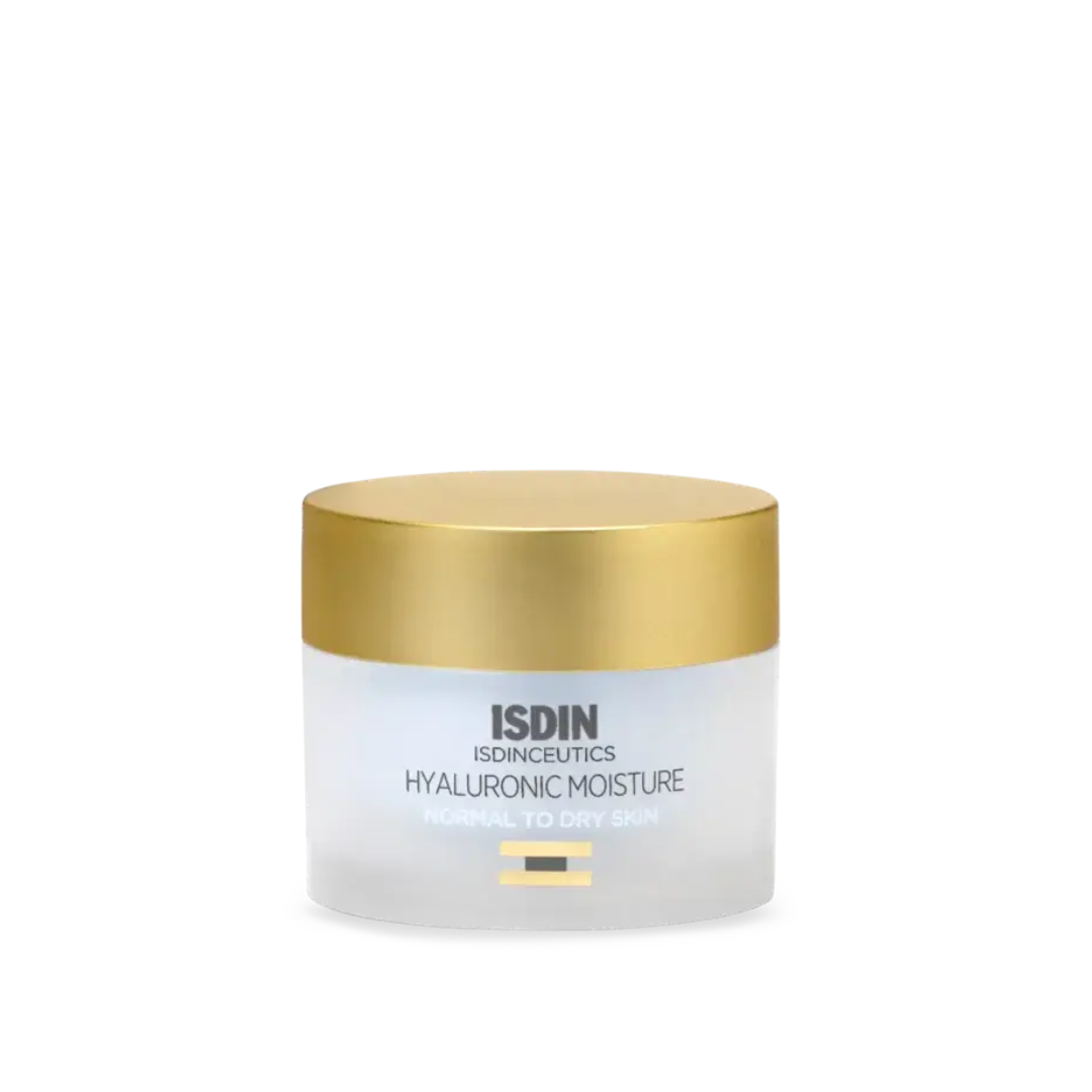 ISDIN Hyaluronic Moisture Normal to Dry Skin 50g jar with gold lid