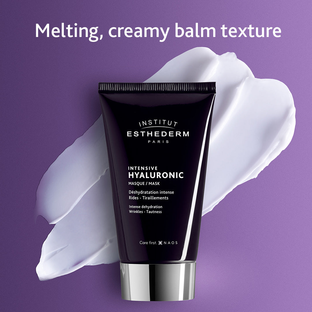 Institut Esthederm Intensive Hyaluronic Mask tube with melting creamy balm texture swatch