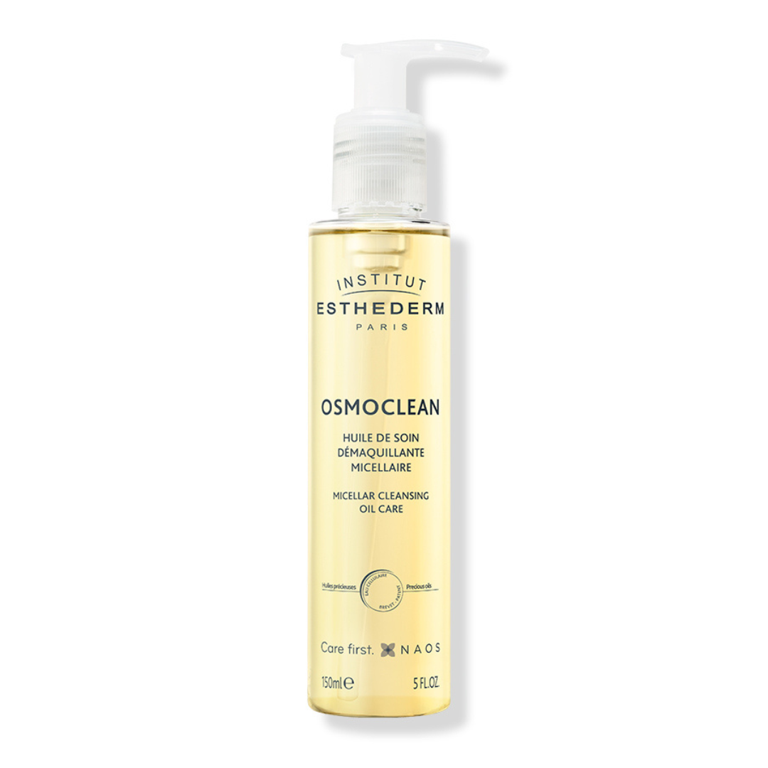 Institut Esthederm Osmoclean Micellar Cleansing Oil Care 5 fl oz pump bottle shown against a white background