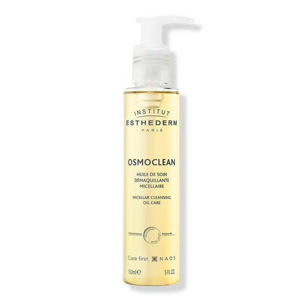 Institut Esthederm Osmoclean Micellar Cleansing Oil Care 5 fl oz pump bottle shown against a white background