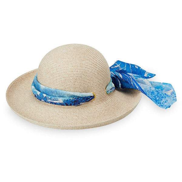 Wallaroo Hat Company® Women's Lady Jane Sun Hat - White/Beige-Wave M (58cm)
