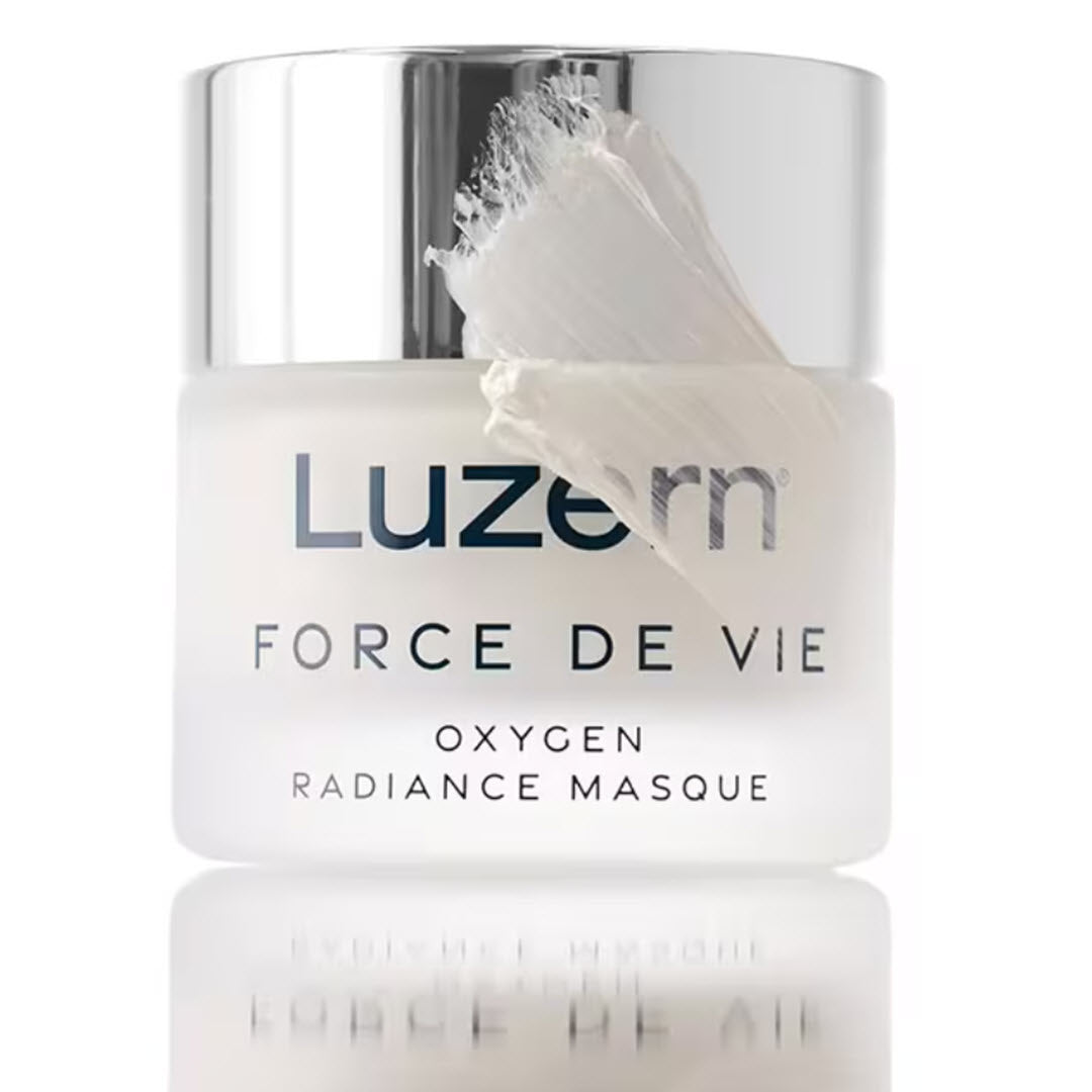 Luzern Force De Vie Oxygen Radiance Masque creamy texture swatch on the jar