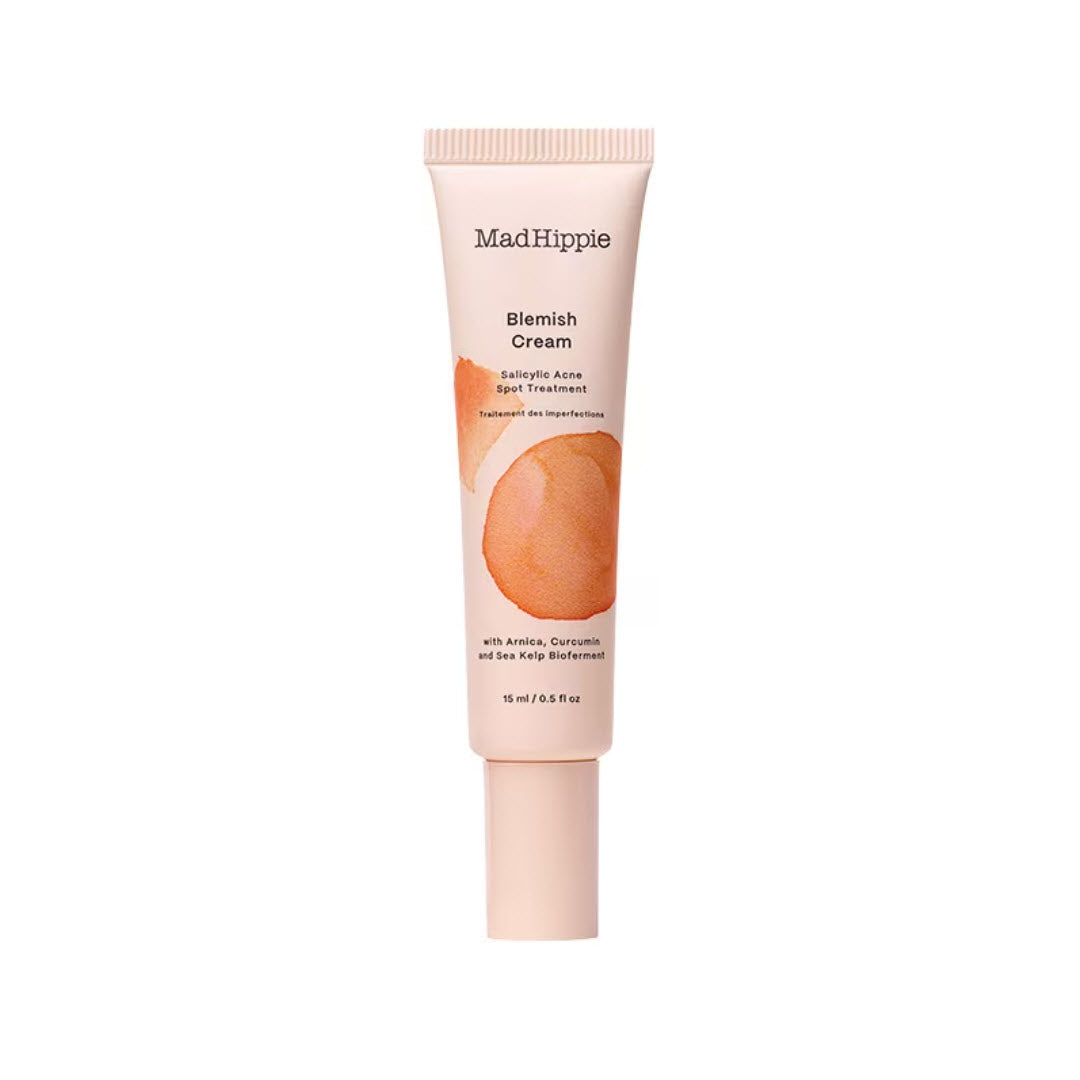 Mad Hippie Blemish Cream 0.5 fl oz salicylic acne spot treatment tube with Arnica, Curcumin, and Sea Kelp Bioferment