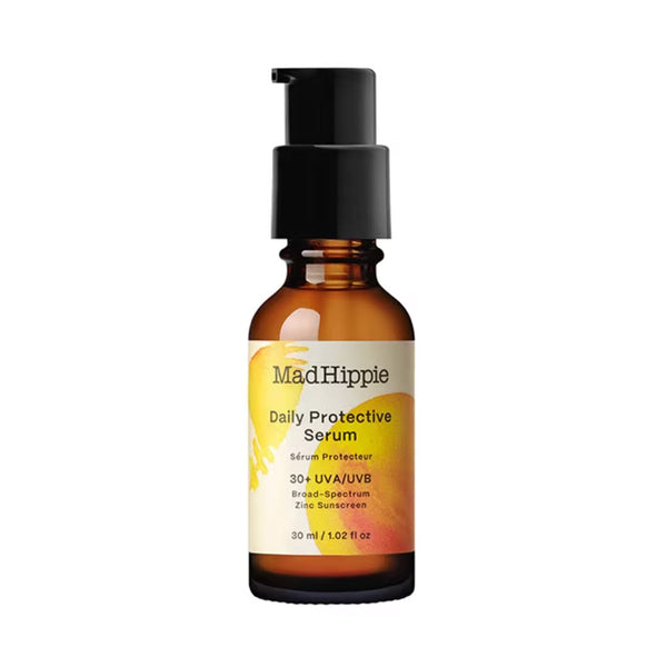 Mad Hippie Daily Protective Serum SPF 30+ zinc sunscreen pump bottle, 1.02 fl oz