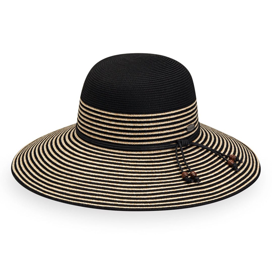 Wallaroo Hat Company® Women's Marseille Sun Hat - Black/Natural M (58cm)