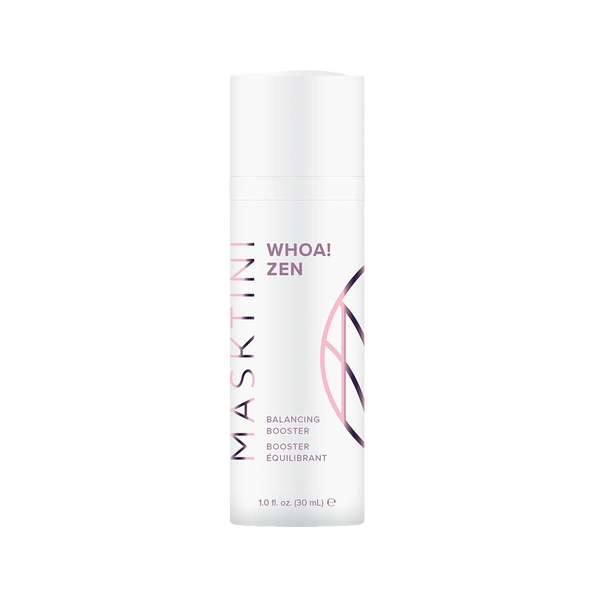 Masktini Whoa! Zen Balancing Booster bottle, 1.0 fl oz / 30 mL, a probiotic microbiome-balancing serum