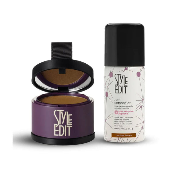 Style Edit® Root Touch Up Powder and Travel Size Spray Duo - Medium Brown